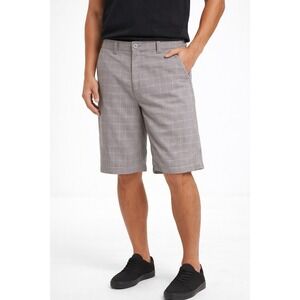 Hang Ten Beige Plaid Hybrid Casual Board Shorts Men's size 30